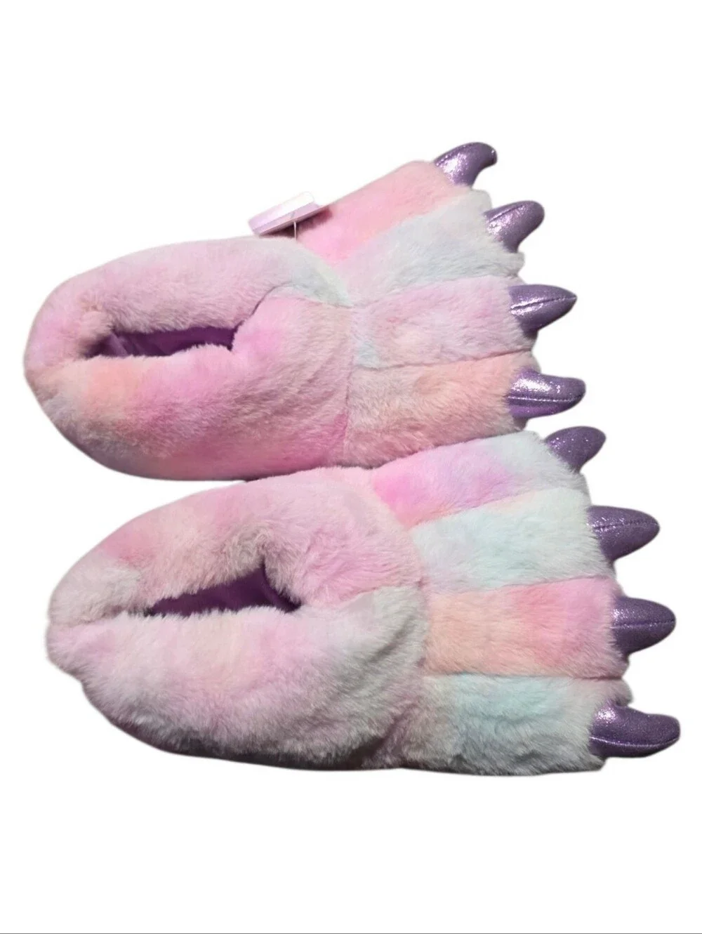 Feetmoji Monster Claw Slippers Multicolor Pastel Tie Dye Size XL (4-5)